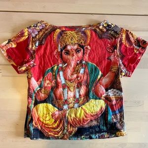 Bijou elephant y2k hippie baby tee red